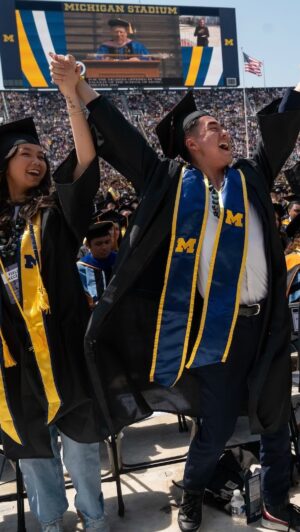 University of Michigan Instagram - It’s always a party when the Class of 2024 is in the Big House! 🥳 #MGoGrad #Victors2024