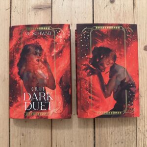 V. E. Schwab Instagram - Absolutely speechless.
Just received my copies of @illumicrate’s Monsters of Verity and it might be the prettiest thing I’ve ever seen.

With cover art by @coreybrickleyillustration, endpaper illustrations by @lenyan.art, and case design by @catrina_paints. I feel so incredibly lucky.