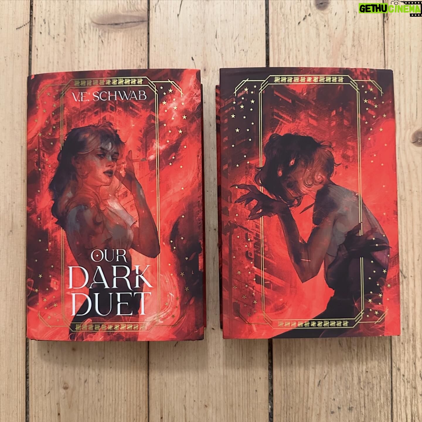 V. E. Schwab - 31.1K Likes - Absolutely speechless.
Just received my copies of @illumicrate’s Monsters of Verity and it might be the prettiest thing I’ve ever seen.
With cover art by @coreybrickleyillustration, endpaper illustrations by @lenyan.art, and case design by @catrina_paints. I feel so incredibly lucky.