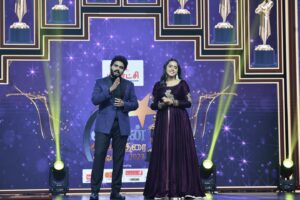 VJ Kalyani Instagram - 14.07.2024, God's way of celebrating my birthday:)
Wat an insightful evening to be hosting the prestigious Vikatan Chinnathirai Viruthugal'23 (Edition - 1) :)
@rjvijayofficial nobody than you and i mean it!!! Extremely comfortable Co-Host!!! Thankyou for the experienceee💛
....

Wearing: @anora_artstudio 
Muah: @vanitha_makeover 

 #vikatanawards #blessed  #grateful #daytoremember  #mirchivijay #vjkalyani🎤