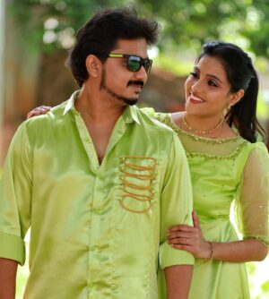 Vaishali Thaniga Instagram - @sathya.dev ❤️😘 

Couple outfit designed by @chitras_fashion_studio ❤️
Makeover @_chitras_makeup_artist_28 ❤️
Photography @dk_photography28 ❤️