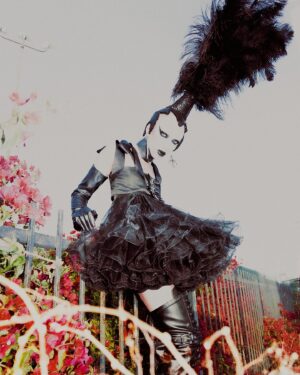 Vander von Odd Instagram - @vandervonodd X @justin.atkins 🖤 

Image by @justin.atkins 
Interview by @coeljumber 
Assisted by @steven.restagno 

Dress and headpiece by me 🖤
Eyes/Lips @sugarpill & @danessa_myricks