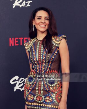 Vanessa Rubio Instagram - Bittersweet? Absolutely! 💛@cobrakaiseries S6 Part 1 Release 💛 Dress: @sebastiangunawanofficial @brooklynprla Jewelry: @martinkatzjewels Styling: @lindamedvenestyling Makeup: @reneeloizmakeup Hair: @stevenmasonlife thank you to my manager @nycstarfire 😘