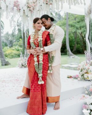 Varalaxmi Sarathkumar Instagram - I finally got my Fairytale Wedding..!!
My Prince asked me to marry him and I did..!!!
One day down and forever to go.!!
To Love,Laughter and Loads of food..!!
I love you Nicholai..

Thank you for making me feel like the world’s most beautiful bride 
@jayalakshmisundaresan 

Saree @cliosilk 
Jewellery @utharikha_jewellers 
Blouse @riya.preethi_designer 
Photography @theaaronobed 
Decor @white.reflections

#wedding #married