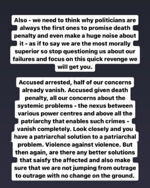 Varun Grover Instagram - Difficult topic. Seeking more clarity. As well as a quest for systemic, broader changes. 

Check out @project39a for some in-depth research.