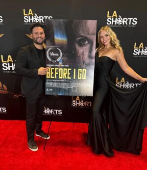 Veronika Dash Instagram - What an incredible weekend finally seeing our film “Before I Go” play on the big screen with a massive audience 🎞️ Thank you @lashortsfest for showcasing our labor of love, for every single person who worked on this in any capacity and of course, all of our amazing friends who fought LA traffic to share this experience with us. We see you, we appreciate you and we love you! ✨ A special shout out to my partner, my baby loml, @andrew_sandler for trusting me with this character and for flawlessly executing our vision from script to screen. ♾️ Just the beginning! ♥️ Thank you @smilesbyeddie for getting my smile premiere ready & @jessicaangelcollection for the stunning gown 👗 #lashortsfest