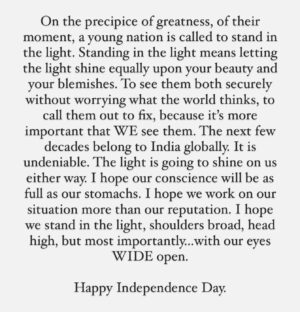 Vir Das Instagram - 🇮🇳🙏 #happyindependenceday