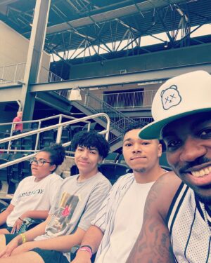Walt Harris Instagram - @bhambarons game with my gang! Waiting this rain delay out in the boxes! Let’s go Barons! #BamaBoy #HarrisGang #BaronsBaseball #BhamTings
