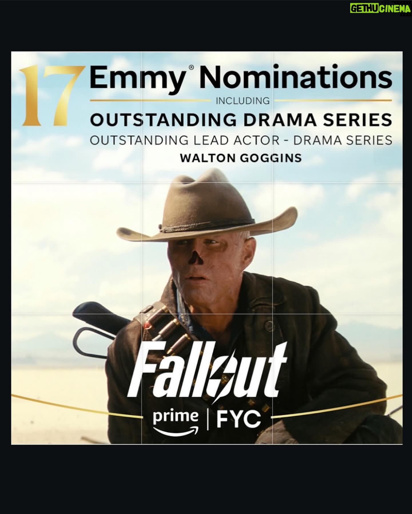 Walton Goggins - 82K Likes - This was me last night when I got the call. Swimming thru the streets of Bangkok after a dinner with some ex-pats Iāve met over the last few days. My happy place. Humbled and Grateful. FALLOUT received 17 nominations. All these incredible artisans doing some of their best work. But the same can be said for every artist on all of these shows. As for me⦠to be included in this category with these menā¦. There are no words. Just wanted to say thank you to everybody on this thread for all your support over these many months. Letās have some FUN on sept 15th, want too?!