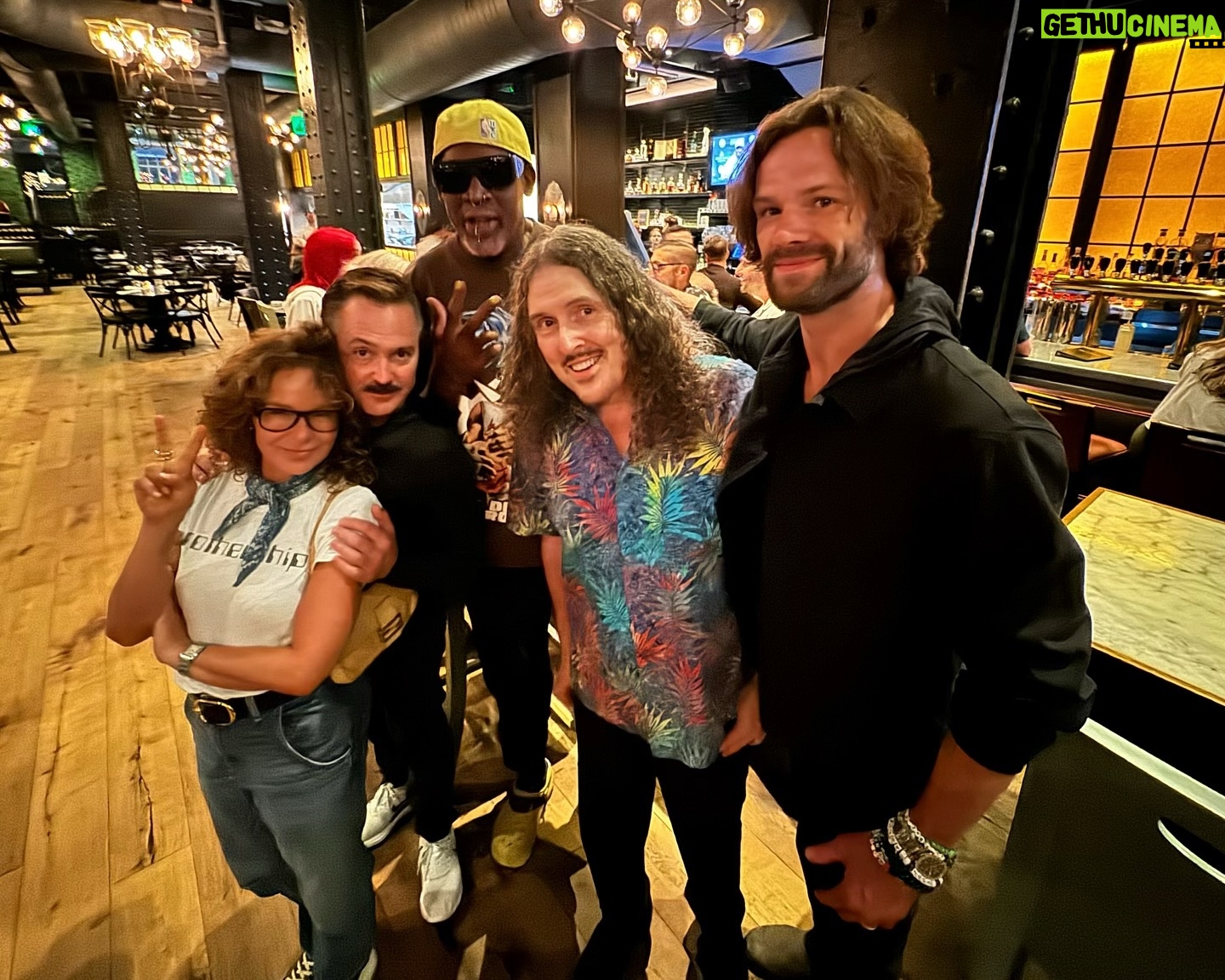 'Weird Al' Yankovic - 29.7K Likes - Just hanging out with @jennifergrey, @thomaspatricklennon, @jaredpadalecki, and @dennisrodman, as one does.