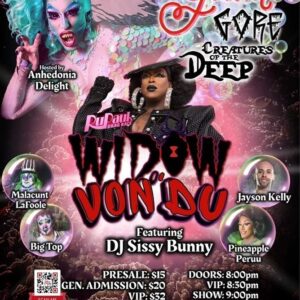Widow Von'Du Instagram - Let’s get deep! 😏 The Creatures of the Deep are coming to live with the Yes Bitch She Might Be next weekend in #clevelandheights #ohio don’t miss this sickening show. Pretty sure #VIP is #soldout but there’s some GA if you’re ready to PAR-TAY! 🥳 come kick off my birthday month with me! #dragrace  #thewidowvondu #rupaulsdragrace #rpdr12 #drag #dragqueen #missouri #gayboy #gaylife #lgbtqiaplus #icon #travel #artistsoninstagram #instagay #blackgirlmagic #worldofwonder #wow
#vh1 #mtv