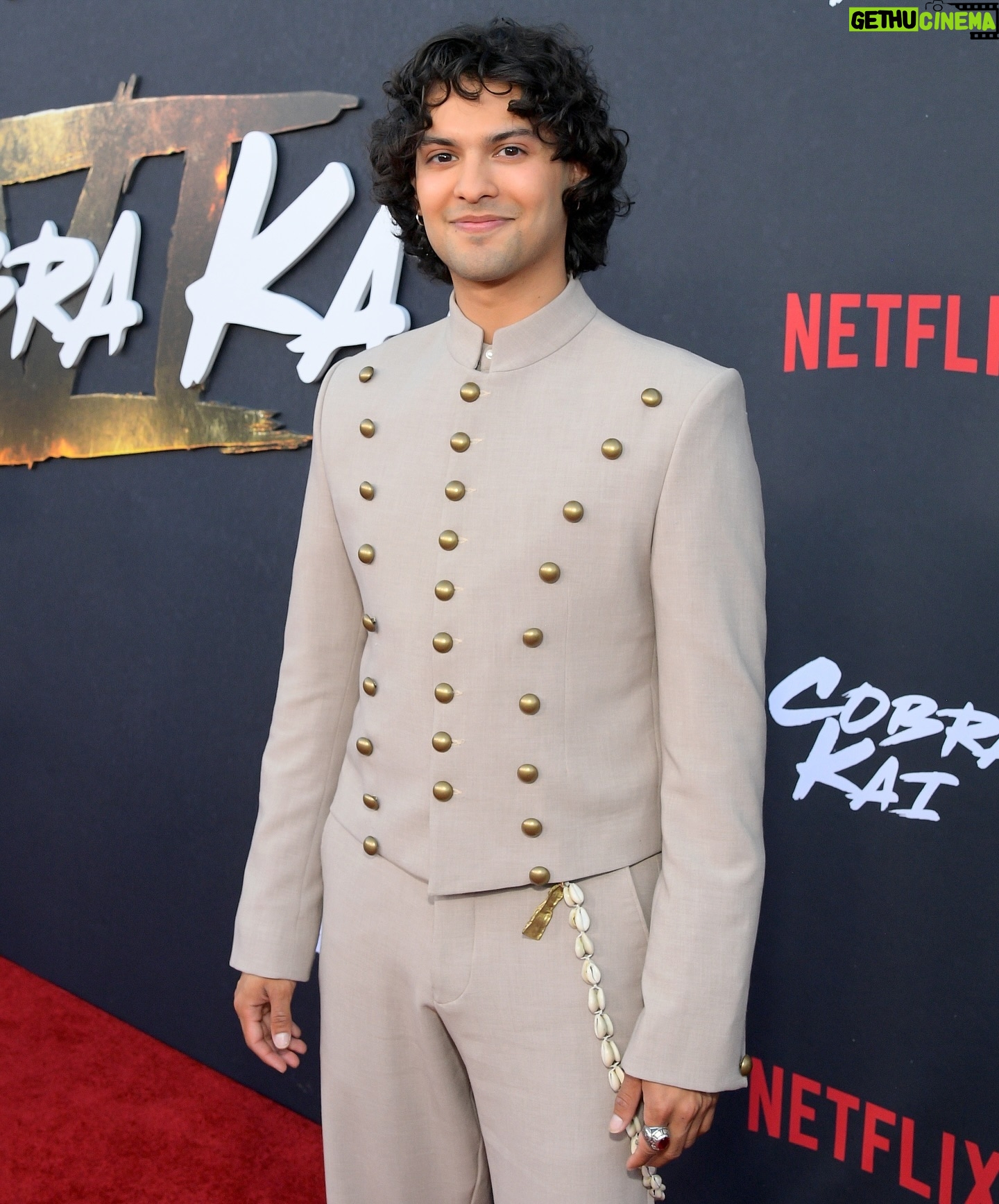 Xolo Mariduena - 853.9K Likes - Thank you to all who showed up at the premiere yesterday. To wrap up this show with all of our supporters is a gift. Cobra Kai Never Dies! Part 1 out now. Custom Threads by @ugomozie.