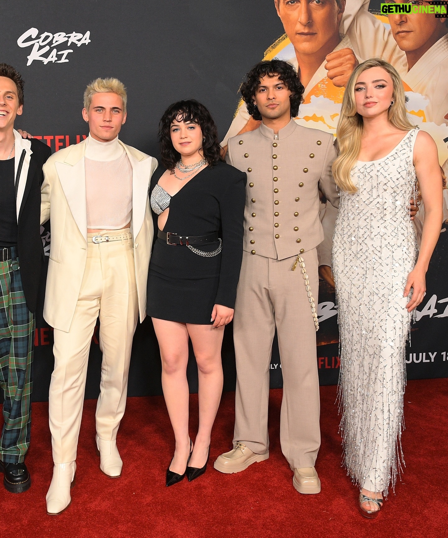 Xolo Mariduena - 853.9K Likes - Thank you to all who showed up at the premiere yesterday. To wrap up this show with all of our supporters is a gift. Cobra Kai Never Dies! Part 1 out now. Custom Threads by @ugomozie.