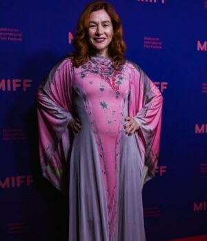 Yael Stone Instagram - Such a special night at @melbfilmfest Congratulations to the Memoir of a Snail team - what a spectacular example of artistry, obsession and devotion. Thank you to @kearneygroup for hosting us with such generosity. This amazing vintage dress I was lucky enough to borrow from my friend and style guru Q at @van_q_shop - it will be hard to give it back. My love, sweet Jack in his silver suit.