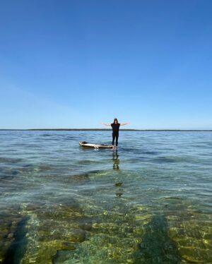 Yarinda Bunnag Instagram - The Door Peninsula - paddled out 2 miles to look for the Four Foot Shoal - we found it!