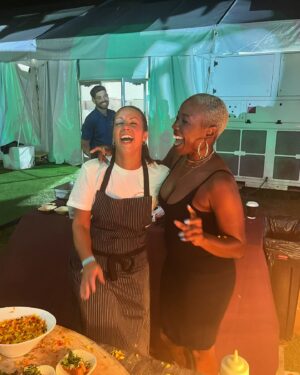 Adrienne Cheatham Instagram - My heart is so full. The Family Reunion @salamanderresort is the absolute best weekend of the summer. So much love, so many friends, and suuuuch amazing food. Thank you @chefkwameonwuachi and @officialsheilajohnson for sprinkling this magic on all of our hearts 🥰✨

This will require another post to capture all of the special moments with these amazing humans, but for now here’s a few highlights 🤗 (including the Creole Shrimp Toast with Lime Aioli and Herb salad I served Friday night) 

#thefamilyreunion #family #foodfestival #chef