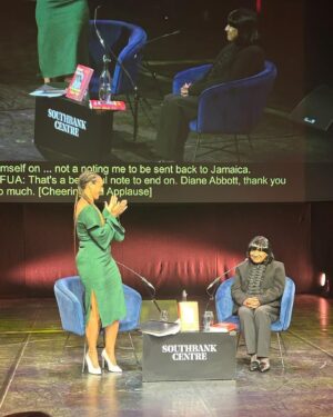 Afua Hirsch Instagram - Mother Diane Abbott receiving her flowers 

I’m so happy she has told her story - in the most personal way and in her own, powerful words - her memoir A Woman Like Me is published next week

Loved speaking with her to bring it to this incredible audience (so many of you sent me pictures! Thank you!) at @southbankcentre tonight 
With a little help from @misanharriman 

@officialhackneyabbott 
@southbankcentre 
@misanharriman 
#AWomanLikeMe
#memoir
#book
#newbook 
#booktalk 
#blackBritain
#knowyourhistory

I am wearing 
Dress by @edelinelee 
Necklace @heyharper 
Bar earrings @tillysveaas 
Styled by @melwilkinson1