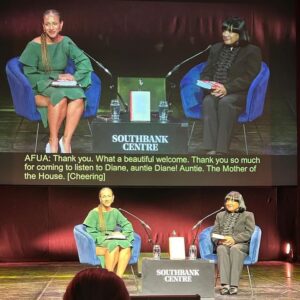 Afua Hirsch Instagram - Mother Diane Abbott receiving her flowers 

I’m so happy she has told her story - in the most personal way and in her own, powerful words - her memoir A Woman Like Me is published next week

Loved speaking with her to bring it to this incredible audience (so many of you sent me pictures! Thank you!) at @southbankcentre tonight 
With a little help from @misanharriman 

@officialhackneyabbott 
@southbankcentre 
@misanharriman 
#AWomanLikeMe
#memoir
#book
#newbook 
#booktalk 
#blackBritain
#knowyourhistory

I am wearing 
Dress by @edelinelee 
Necklace @heyharper 
Bar earrings @tillysveaas 
Styled by @melwilkinson1