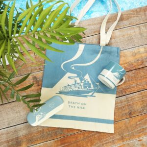 Agatha Christie Instagram - We are delighted that these beautiful new products from @halfmoonbaybydesign are now available in the UK. Which one is your favourite? 👜☕👓 
Shop now via the UK shop link in our bio

#AgathaChristie #HalfMoonBay #DeathOnTheNile