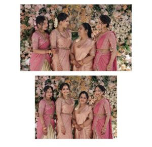 Ahana Kumar Instagram - Team Bride 💗🌸💫

Shot by @_stories_by_mathews__ 
Saree @mloft_by_joeljacobmathew 
Blouse Stitching @santinni.in 
Makeup & Hair @brahma_hairandmakeup 
Saree Draping @drapist_daira 

Ozy’s Wedding ~ 05.09.24 ✨