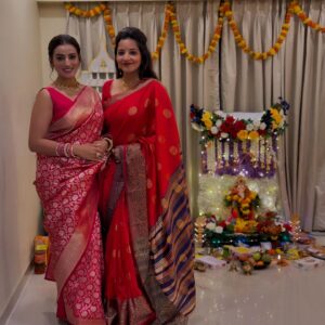 Akshara Singh Instagram - Ganpati celebration begins ✨🙏🏼🧿 

#ganpatibappamorya #monalisa #aksharasingh #celebration #lfl #happiness #ganesha