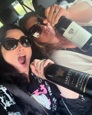 Amy Lee Instagram - Rocklahoma was an epic adventure this year! Thanks to everyone for coming out and sticking out the heat AND torrential downpour that paused the day. And thanks to @halestormrocks for giving us a ride!
It was all so worth it in the end. 

Image #1: Beth and Amy arrive like good girls on time for their flight
Image #2: Beth and Amy BAIL the airport with wild confidence after indefinite delays 
Image #3: Party on the Halestorm bus (better than any fly day by x 1000000!)
Image #4: Big storm rolls in and sets are being crossed out and pushed back… 🙏 
Image #5 Sweet, sweet victory
Image #6 Me, Lzzy, and my dad! ❤️