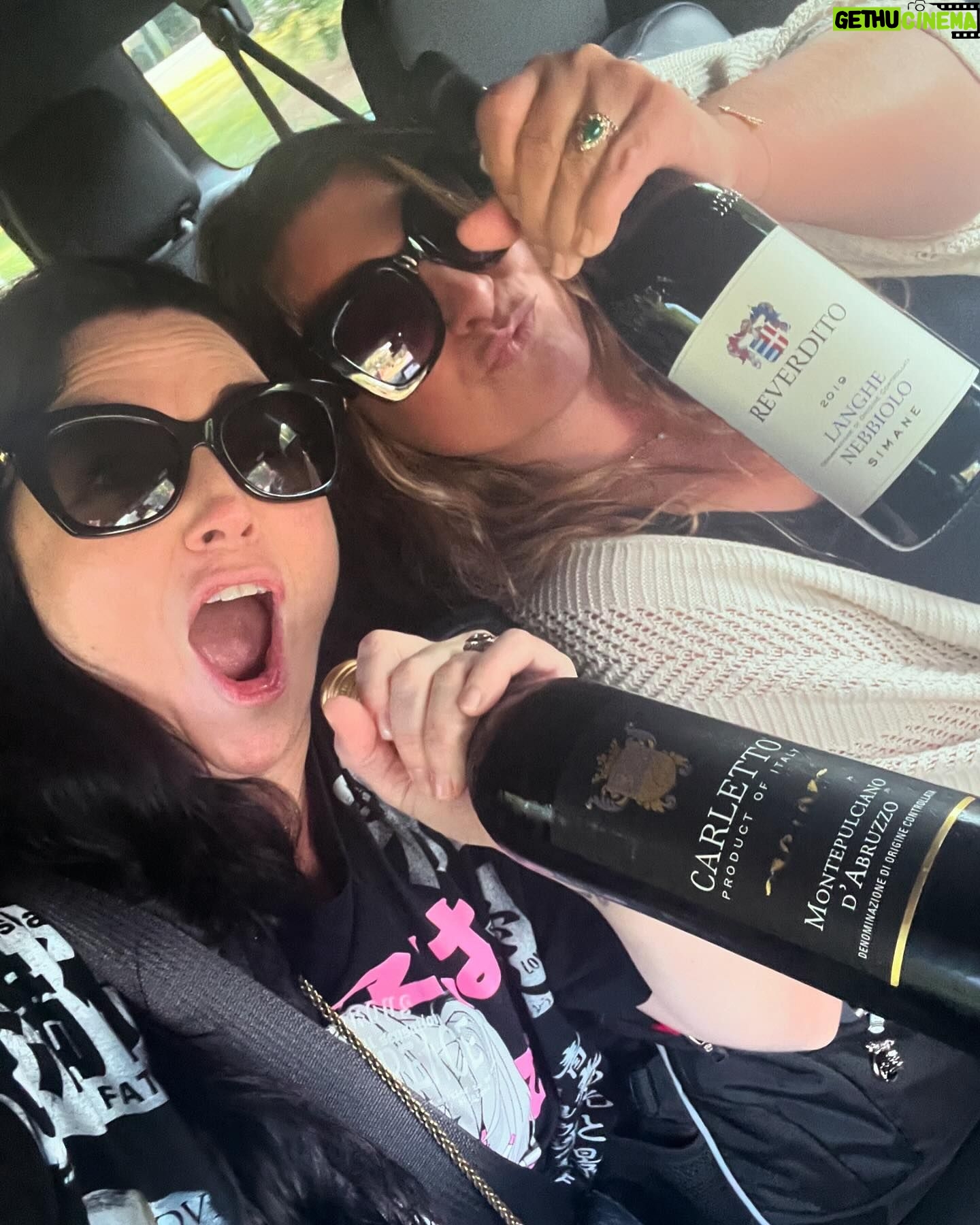 Amy Lee - 104.9K Likes - Rocklahoma was an epic adventure this year! Thanks to everyone for coming out and sticking out the heat AND torrential downpour that paused the day. And thanks to @halestormrocks for giving us a ride!
It was all so worth it in the end.
Image #1: Beth and Amy arrive like good girls on time for their flight
Image #2: Beth and Amy BAIL the airport with wild confidence after indefinite delays
Image #3: Party on the Halestorm bus (better than any fly day by x 1000000!)
Image #4: Big storm rolls in and sets are being crossed out and pushed back… 🙏
Image #5 Sweet, sweet victory
Image #6 Me, Lzzy, and my dad! ❤️