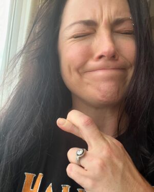 Amy Lee Instagram - Rocklahoma was an epic adventure this year! Thanks to everyone for coming out and sticking out the heat AND torrential downpour that paused the day. And thanks to @halestormrocks for giving us a ride!
It was all so worth it in the end. 

Image #1: Beth and Amy arrive like good girls on time for their flight
Image #2: Beth and Amy BAIL the airport with wild confidence after indefinite delays 
Image #3: Party on the Halestorm bus (better than any fly day by x 1000000!)
Image #4: Big storm rolls in and sets are being crossed out and pushed back… 🙏 
Image #5 Sweet, sweet victory
Image #6 Me, Lzzy, and my dad! ❤️