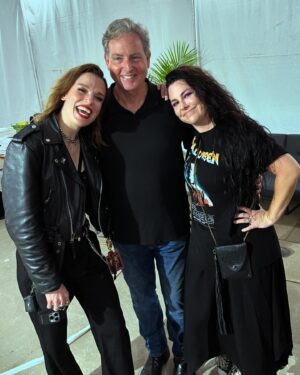 Amy Lee Instagram - Rocklahoma was an epic adventure this year! Thanks to everyone for coming out and sticking out the heat AND torrential downpour that paused the day. And thanks to @halestormrocks for giving us a ride!
It was all so worth it in the end. 

Image #1: Beth and Amy arrive like good girls on time for their flight
Image #2: Beth and Amy BAIL the airport with wild confidence after indefinite delays 
Image #3: Party on the Halestorm bus (better than any fly day by x 1000000!)
Image #4: Big storm rolls in and sets are being crossed out and pushed back… 🙏 
Image #5 Sweet, sweet victory
Image #6 Me, Lzzy, and my dad! ❤️