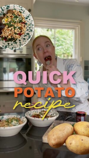 Angela Scanlon Instagram - Irish woman loves potatoes - shocker! If I had to pick one food group to exist on for the rest of my life it would be spuds. We know they’re bloody delicious but I spoke to 
@mayrlife_official earlier this year and they told me potatoes are the ultimate superfood & let’s be honest you’d rather nail a bowl of mash than a green smoothie… 

Potatoes are a love language and this did not disappoint, tip: don’t scrimp on the olive oil- it’s good for the soul (and the skin!) 🥔 🤌🏻💛 would you try this?