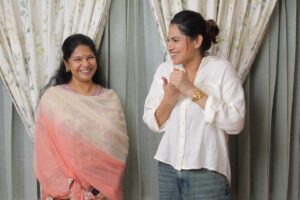 Angelin B Instagram - 🦋
Gem of a person @kanimozhikarunanidhiofficial 
PS: Podcast link in bio 

📸 @hari_babuu 

#angelin #vjangelin #anchorangelin #Sspodcast #podcast #ssmusic #kanimozhi #recent #trending