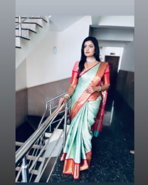 Anjana Srinivas Instagram - 🌸🥰🌸

#shreeroopacollections #anjana #anjanasrinivas #sareelove