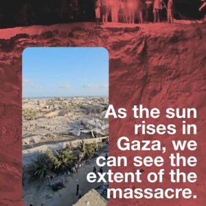 Annie Lennox Instagram - 🚨 ISRAEL TARGETS DISPLACEMENT CAMP, BURYING PEOPLE ALIVE 🚨

In the early hours of Tuesday, 10th September 2024, Israel bombed a ‘safe camp’ in the al-Mawasi area. The airstrike targeted 20 tents and was so intense that it left a crater 9 metres deep.

*Update* Gaza’s health ministry have updated this number to 19, with more missing and presumed dead. The 60  injured remained unchanged.

At least 40* people have been killed, over 60 injured, and others remain missing, buried in the sand. Nearly half of Gaza’s population is now residing in the al-Mawasi area, with many people living in tents, believing this to be a safe zone.

Israel claims it hit a ‘Ham/s Command Centre’ located at the camp.

It should be noted that this is the same excuse Israel has used to bomb every hospital in Gaza, over 160 schools, more than 70% of homes, every university, international aid vehicles, ambulances, bakeries, falafel stands, horse-drawn carts, and even mothers carrying babies.

Even if there were a command centre at the camp, this is a ‘safe zone’—one that Israel instructed Palestinians to move to for safety. It was past midnight, people were asleep, and Israel bombed the area with such force that it ensured no man, woman, or child would wake to see the sunrise. There is no reality where Israel can claim this as self-defence, nor can they justify this as a ‘targeted strike’ on Hamas. This was a calculated act of violence, designed to further punish the civilian population in Gaza.

👉 EMAIL YOUR ELECTED OFFICIAL NOW! USE THE FREE TEMPLATE IN @humantiproject’s bio or visit HumantiProject.org 👈