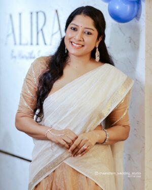 Anumol Instagram - More stills from @alira_designerstudio inauguration and wearing their design ! 

Captured by @chaandram_wedding_studio