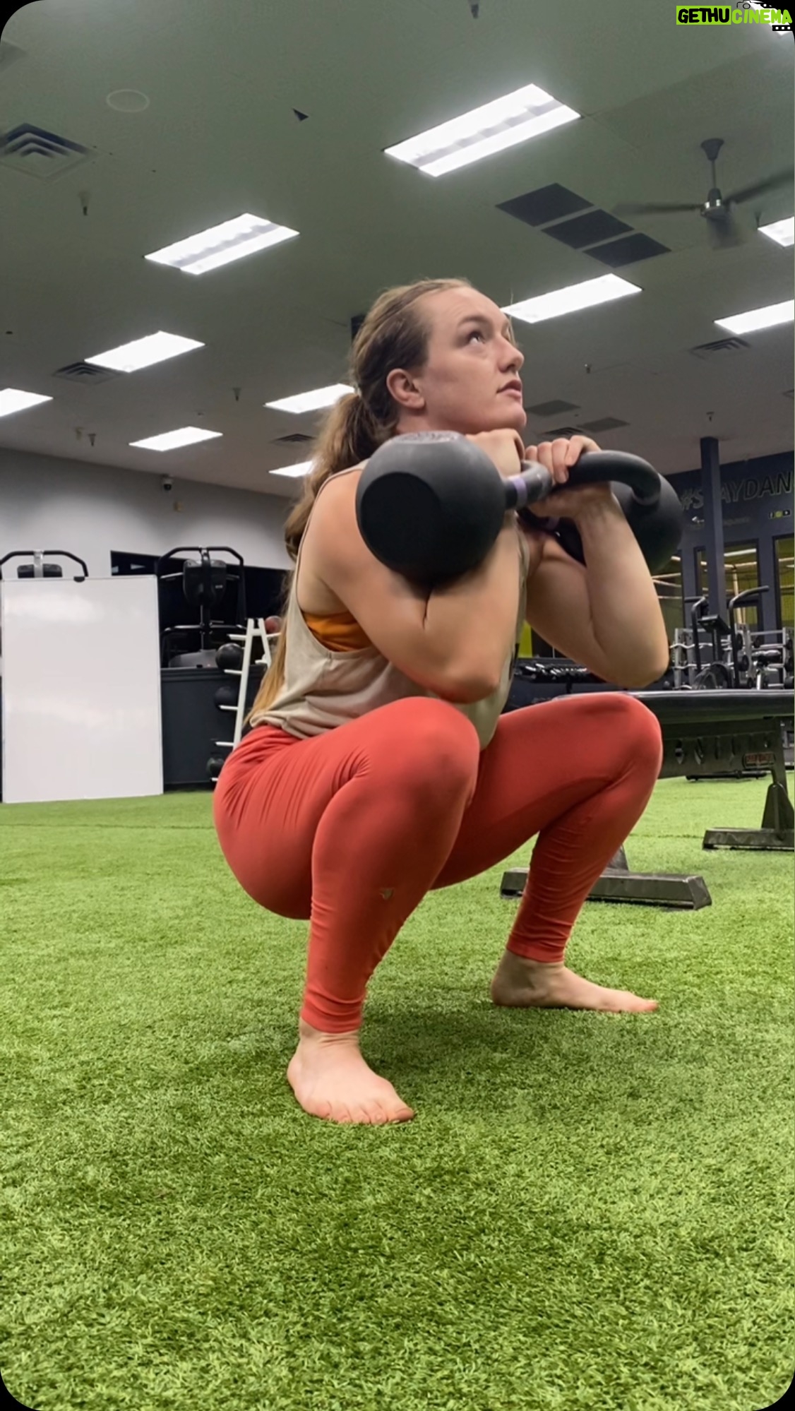 Aspen Ladd - 732 Likes - Front squatting with two kettle bells like this is SO AWKWARD , itβs only 70 pounds which for a back squat is nothing but doing it this way is actually weirdly hard . I dislike it greatly π but when my PT gives orders I listen ( orders came from @kimeperformancept )
