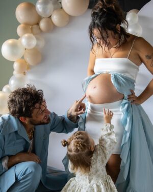 Bethany C. Meyers Instagram - Priceless captures from our fish / ocean / pearl themed baby sprinkle a few weeks ago 🥹

Between the poem my niece wrote for us, the blessing bowl, the book signing for Baby P and a room filled of loving friends, it was the perfect ceremony for the new life that’s entering our family so soon. 

Some say you shouldn’t do showers past baby 1 and to that I say I plan to shower each of my kids in some way shape or form. Not for the gifts, which will always be optional, but to honor the baby and the expanding family (see the snip from my speech). 

Maybe it’s just because it took us so long to get pregnant with Kilmer and I can’t believe how lucky I am to be having a baby two years in a row, but I couldn’t imagine not having this day. Thank you to my sister in law, nieces and mom for planning something so perfect. @stagingwithpurpose @grandmashe 

If anyone is interested, I’m happy to share more about the blessing bowl, book table or anything else via stories in the coming days! Lmk xx 

Also, I love you @nicotortorella and Kilmer Dove 
🐠🕊️🐝

Photos by the talented @ashtonroyalcreative