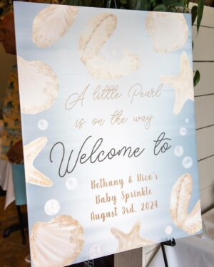 Bethany C. Meyers Instagram - Priceless captures from our fish / ocean / pearl themed baby sprinkle a few weeks ago 🥹

Between the poem my niece wrote for us, the blessing bowl, the book signing for Baby P and a room filled of loving friends, it was the perfect ceremony for the new life that’s entering our family so soon. 

Some say you shouldn’t do showers past baby 1 and to that I say I plan to shower each of my kids in some way shape or form. Not for the gifts, which will always be optional, but to honor the baby and the expanding family (see the snip from my speech). 

Maybe it’s just because it took us so long to get pregnant with Kilmer and I can’t believe how lucky I am to be having a baby two years in a row, but I couldn’t imagine not having this day. Thank you to my sister in law, nieces and mom for planning something so perfect. @stagingwithpurpose @grandmashe 

If anyone is interested, I’m happy to share more about the blessing bowl, book table or anything else via stories in the coming days! Lmk xx 

Also, I love you @nicotortorella and Kilmer Dove 
🐠🕊️🐝

Photos by the talented @ashtonroyalcreative