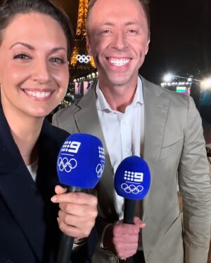 Brooke Boney Instagram - I had friends come visit who I managed to squeeze in hugs and fun with in between doing crosses and spending time with the families of the athletes. @cstanaway shouted our team a family feast from French KFC on a 35 degree day in an hour between rugby matches at the Stade de France. I watched brothers and sisters cheer on their siblings even though they didn’t place because they were so frigging proud they got as far as they did. We took naps on the floor between broadcasts because we were glued to the coverage and couldn’t leave the compound because security was so tight 🇫🇷