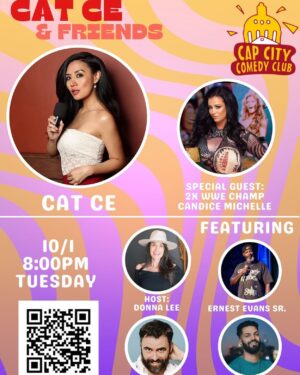 Candice Michelle Instagram - Austin, Texas 🙌here we come 💜Official tour starts soon, see you on Oct.1 @capcitycomedy 👏grab your tickets now before it’s sold out 🎉support #livestandupcomedy ❤️come out to have an epic fun night of comedy with us 💕@mrs_candice_michelle @donnaleecomedy @ernestevanssr @dougmellard @raminthemc 👍 #comedytour #comedy #standupcomedy #comedians #wwechampion 👏
Show dates: 
8/26 Hollywood The Yard 
8/30 🧊the ice house Pasadena 
9/7 🧊the ice house Pasadena 
9/18 Brea Improv Orange 🍊 County 
9/27🧊The  ice house Pasadena
10/1  Cap City Austin Texas 
10/5 Dallas Comedy club 
10/10 Riddles Comedy Chicago 
10/17 Denver Improv 
10/23 😺The Mad House Comedy San Diego 
11/10 Mic Drop San Diego 
11/13 Helium Comedy Portland OR
11/17 Mic Drop Arizona 
12/14 Singapore 

Subscribe here to win free tickets & merch 
https://beacons.ai/catce