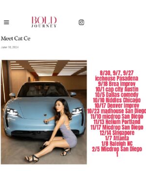 Cat Ce Instagram - 3 shows @theicehousecc 🧊8/30, 9/7, 9/27 🎤New dates added 10/5 @dallascomedyclub 👍10/10 @riddlescomedyclub 👏10/17 @thedenverimprov ❤️ 11/13 @heliumcomedypdx 🙌#heycatce  #comedy #jokesonme #standupcomedy#asianamericancomedian #funny 

Show dates: 
8/26 Hollywood The Yard 
8/30 🧊the ice house Pasadena 
9/7 🧊the ice house Pasadena 
9/18 Brea Improv Orange 🍊 County 
9/27🧊The  ice house Pasadena
10/1  Cap City Austin Texas 
10/5 Dallas Comedy club 
10/10 Riddles Comedy Chicago 
10/17 Denver Improv 
10/23 😺The Mad House Comedy San Diego 
11/10 Mic Drop San Diego 
11/13 Helium Comedy Portland OR
11/17 Mic Drop Arizona 
12/14 Singapore 

Subscribe here to win free tickets & merch 
https://beacons.ai/catce