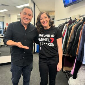 Celia Pacquola Instagram - What a bonkers night on @hybpa and what a way to find out I am actually a princess. Thanks to @zoe.creed for a turn with the bling and thanks to @hybpa boffins for gifting me my very own merch after the show 😂😂😂 Congrats @grantdenyer for a great hosting job and fellow panel jockeys @therealedkavalee @hayleysproull @dwalliams Samuel Pang