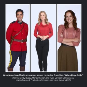 Cindy Busby Instagram - Breaking News Alert! 🚨 We’re thrilled to announce the sequel to ‘When Hope Calls,’ starring Cindy Busby, Christopher Russell, Nick Bateman, Wendy Crewson, Hanneke Talbot, Morgan Kohan and RJ Hatanaka beginning production for a series premiere in January 2025 on Great American Family then streaming on @greatamericanpureflix 🙌