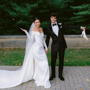 Connar Franklin Instagram - #OTMExclusive 💍 Our September cover is here, featuring #OTMBride @connarfranklin and @aaroncarpenter’s wedding—which took place exactly one year ago today at George Vanderbilt’s @biltmoreestate. 🥂 Connar and her father walked down the 200-foot-long aisle, as a 20-piece orchestra 🎻 played “Invisible String” by @TaylorSwift. “I was freaking out walking down in front of everyone, but the second I saw Aaron, it felt like it was just us two,” the bride reflects. “There was a moment when my leg almost gave out. I broke my toe two-and-a-half hours before, but I insisted on wearing my four-inch heels. It was a challenge but nothing a little numbing cream and love in the air couldn’t fix!”🩹🤍

Stay tuned as Connar is taking over our IGS later today, and go to the 🔗 in bio to see more of her and Aaron’s wedding. 

📷: @josevilla
Planning: @samkoma.world
📍: @biltmoreestate
Beauty: @jentioseco @flawlessairbrush @tombachik
💌: @katewisemancreative
Decor: @whitedoorevent
Watercolor Artist: @alyssa_faye_simpson
🎶: @entertainofficial

#OTMWedding #wedding #thebiltmoreestate #biltmoreestate #biltmorewedding #northcarolinawedding #weddinginspiration #eliesaab #daniellefrankel  #connarfranklin #aaroncarpenter #camerondallas
