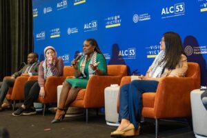 Cori Bush Instagram - The struggles for Black & Palestinian liberation are deeply connected. 

Grateful to @marclamonthill, @RashidaTlaib, @Ruwa4Georgia, & @mehdirhasan for joining yesterday’s panel on Black & Palestinian solidarity & our collective liberation.