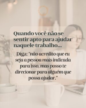 Cris Carvalho Instagram - Você sente dificuldade em dizer “não”? 🫣

Grande parte das pessoas possuem essa dificuldade, mas muitas vezes essa questão pode ser resolvida com a FORMA como você comunica essa negativa! 💭

👉🏻 No carrossel de hoje, trouxe alguns exemplos cotidianos que podem te ajudar a destravar o seu “não”.

Você pode adaptá-los para diversas situações na sua rotina! 😏

Também deixei uma perguntinha lá no final… Me conta a sua resposta nos comentários?? 🥰
.
.
.
.
.
#linguagemcorporal #naoverbal #comunicacaoassertiva #comunicacaonaoviolenta #comunicacaoelegante #comunicacaoempatica