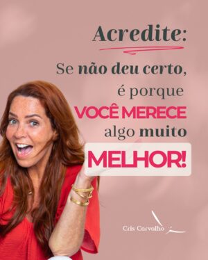 Cris Carvalho Instagram - Eu sempre falo aqui sobre FAZER ACONTECER…

👀 Mas quero trazer uma provocação hoje:

👉🏻 Quantas vezes você já se frustrou quando algo não saiu exactamente como você queria?

👉🏻 E quantas vezes você já acreditou que algo estava errado, mas depois compreendeu o motivo daquilo ter sido diferente do que você imaginava?

Muitas vezes, as pessoas são duras consigo mesmas, e questionam o seu valor quando as coisas não saem como planeado. 🥲

Mas é exatamente nesses momentos que precisamos lembrar que o valor próprio NÃO É definido por sucessos ou fracassos. 💪🏻

Você é digno de tudo o que há de melhor, e se algo não funcionou, não é um reflexo da sua capacidade, mas um sinal de que há algo ainda MAIS INCRÍVEL esta à sua espera. 💫

Sua autoestima não deve ser abalada pelas circunstâncias. Pelo contrário, ela deve ser fortalecida pela compreensão de que você merece o melhor.

Quando algo não acontece como esperado, é uma oportunidade para reafirmar o seu valor, para lembrar que você é MERECEDOR de coisas grandiosas. 🏆

O que não deu certo não era para ser o seu destino final, mas um APRENDIZADO necessário no caminho para algo maior. 😉

Hoje em dia, você se considera alguém que acredita no que falei ou ainda tem dificuldade em enxergar dessa forma?? 🥰
.
.
.
.
.
#cuidedosseuspensamentos #gestaoemocional #mentepositiva #eufacoacontecer #pnlpractioner #pnlcoaching