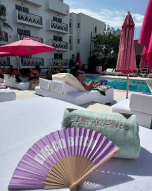 Denise Van Outen Instagram - Another great stay @wikiwoo_ibiza 🇪🇸 swimsuit @marbelladressme 
 fan 🪭 @disco_leopard