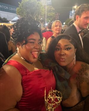 Dulcé Sloan Instagram - Photo Dump! My friends win Emmys! And @gildedagehbo is one of the BEST shows on Television! Stop playing with them. GEORGE RUSSEL IS THE BEST HUSBAND IS TELEVISION HISTORY! Currently manifesting being on this show. 🙏🏾