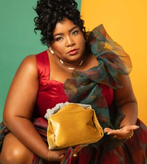 Dulcé Sloan Instagram - In the first of the Emmys posts I present THE LOOK!
Thank you to everyone who made this possible 

Gown: @anit_cuts 
Pearl Earrings & Ring: @zepplinthelabel 
Gemstone Earrings & Rings: @inthelightofdayjewelry 
Necklace & anklet: @madebymooni 
Pinky ring: @gabrielandco 
Bracelet: @trinaturk vintage
Shoes: @naturalizer 
Bag: @meliebianco 
Stylist: @styleethic 
Hair: @misscopeland310 
Makeup: @jenfregozo 
Lip Color: “I’ll Show You Crazy” by @giggleglosslips 
Nails: Tran of @pamperedhands 
Photos: @kimnewmoney