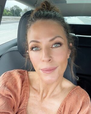 Esther Anderson Instagram - My girl @catsherwin did my hair and makeup for Kim’s wedding on the weekend. She did it at 7am and the wedding didn’t start until 5.30pm! It lasted! Safe to say she’s a magician 💫🙏💕thanks for making this tired mamma feel amazing!! 
And for everyone who has asked who my dress was by (sorry I forgot to tag 😬) @khanums xxx 💋